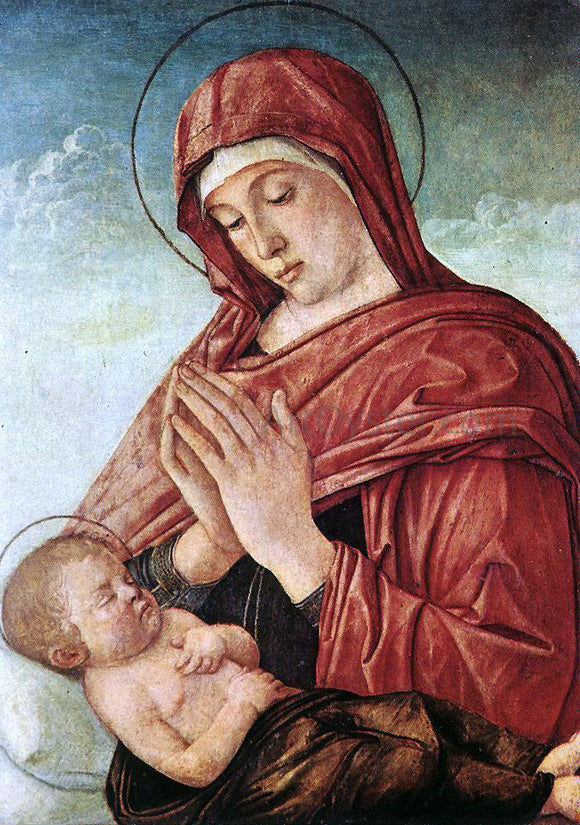  Giovanni Bellini Madonna in Adoration of the Sleeping Child - Art Print