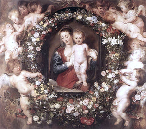  Peter Paul Rubens Madonna in Floral Wreath - Art Print