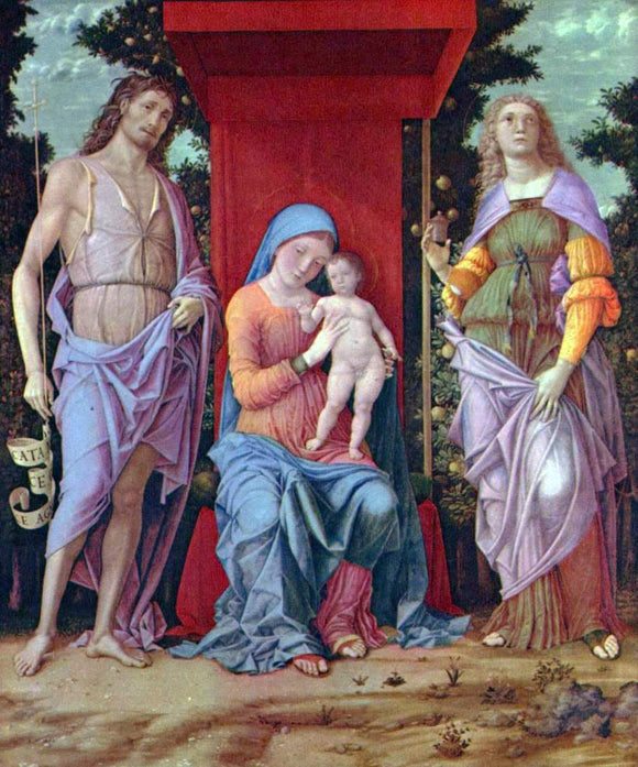 Andrea Mantegna Madonna mit Hl. Maria Magdalena und Hl. Johannes dem Teufer - Art Print