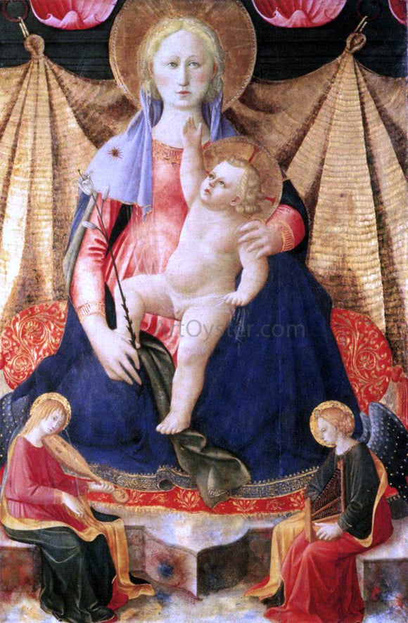  Zanobi Strozzi Madonna of Humility with Two Musician Angels - Art Print