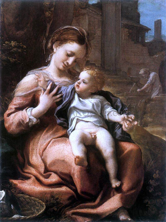  Correggio Madonna of the Basket - Art Print