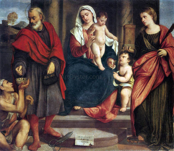  Bonifazio Veronese Madonna of the Tailors - Art Print