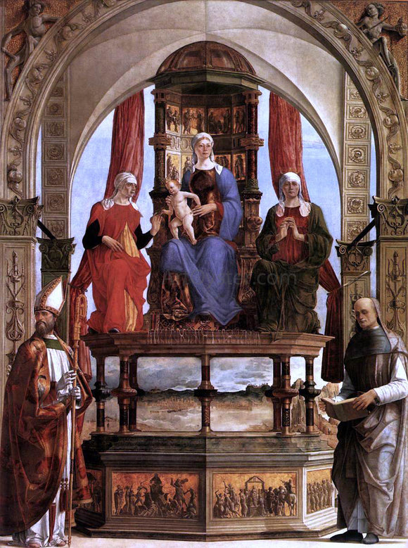  Ercole De' Roberti Madonna with Child and Saints - Art Print