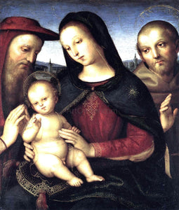  Raphael Madonna with Child and Saints - Art Print
