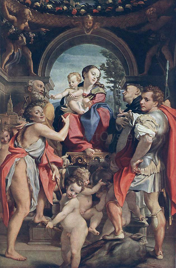  Correggio Madonna with St George - Art Print