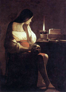  Georges De La Tour Magdalen of the night light - Art Print