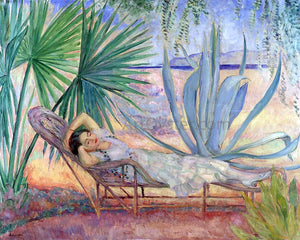  Henri Lebasque A Maiden Resting in the Garden - Art Print