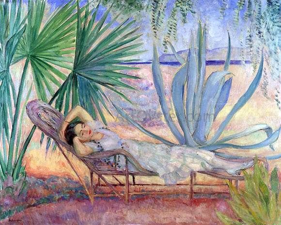  Henri Lebasque A Maiden Resting in the Garden - Art Print
