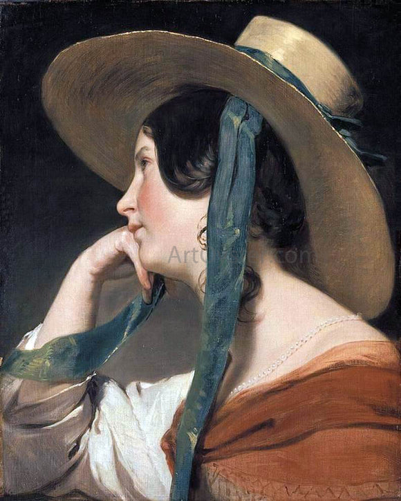  Friedrich Von Amerling Maiden with a Straw Hat - Art Print
