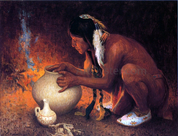  E Irving Couse Making Pottery - Art Print