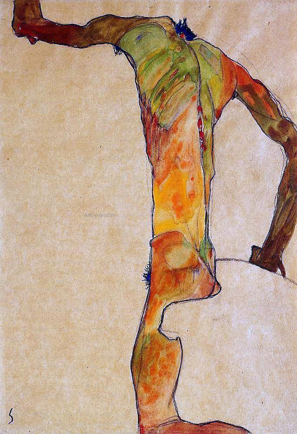  Egon Schiele Male Nude - Art Print