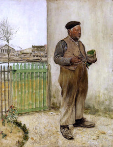  Jean-Francois Raffaelli Man Having Just Painted His Fence - Art Print