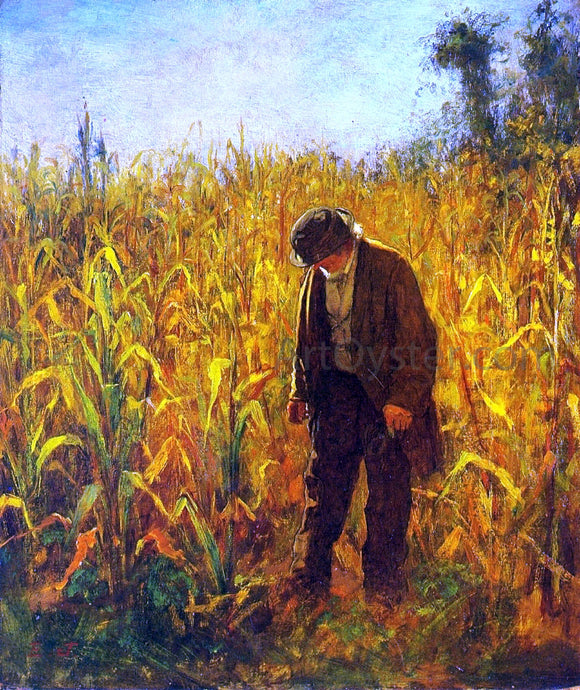  Eastman Johnson Man in a Cornfield - Art Print