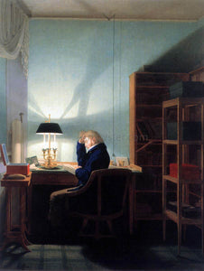  Georg Friedrich Kersting Man Reading at Lamplight - Art Print