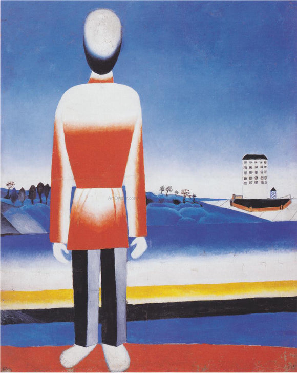 Kazimir Malevich Man Suprematic in Landscape - Art Print