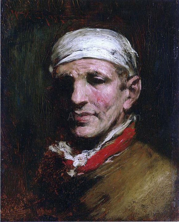  William Merritt Chase Man with Bandana - Art Print