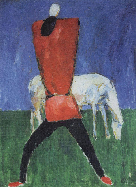  Kazimir Malevich Man with Horse - Art Print