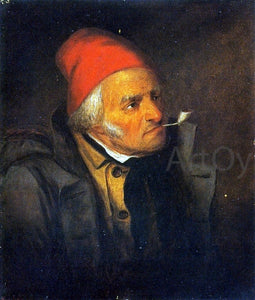  Cornelius Krieghoff Man with Red Hat and Pipe - Art Print