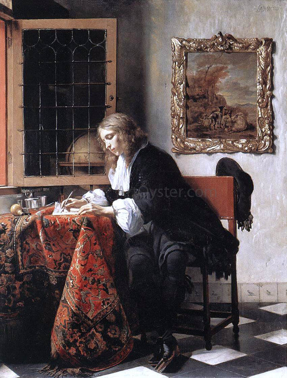  Gabriel Metsu Man Writing a Letter - Art Print