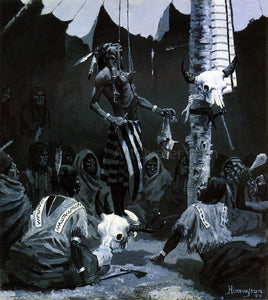  Frederic Remington Mandan Initiation Ceremony (the Sundance) - Art Print