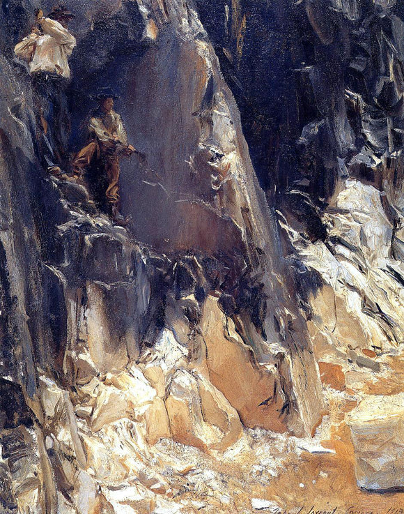  John Singer Sargent Marble Quarries at Carrara - Art Print