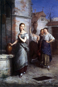  Juan Antonio Gonzalez Margarita at the Fountain - Art Print