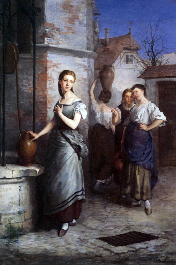  Juan Antonio Gonzalez Margarita at the Fountain - Art Print