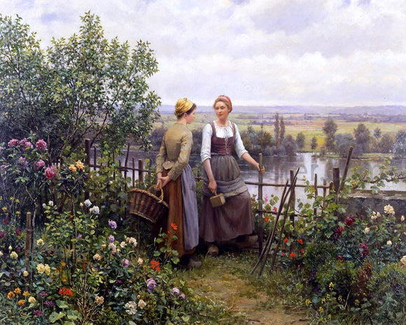  Daniel Ridgway Knight Maria and Madeleine on the Terrace - Art Print