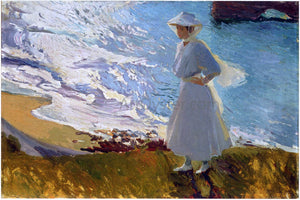  Joaquin Sorolla Y Bastida Maria at the Beach, Biarritz - Art Print