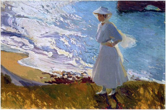  Joaquin Sorolla Y Bastida Maria at the Beach, Biarritz - Art Print