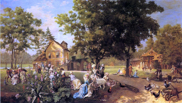 Oreste Cortazzo Marie Antoinette's Hameau in Versailles - Art Print