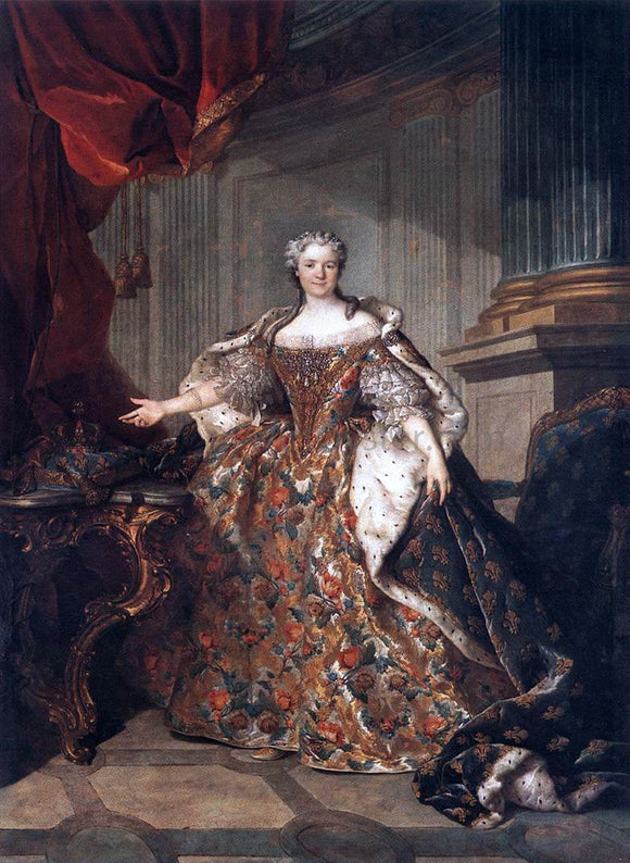  Louis Tocque Marie Leczinska, Queen of France - Art Print