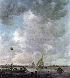  Jan Josephszoon Van Goyen Marine Landscape with Fishermen - Art Print