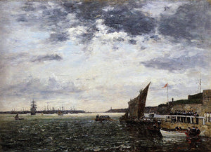  Eugene-Louis Boudin Marines Landing in Brest Harbor - Art Print