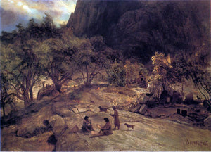  Albert Bierstadt Mariposa Indian Encampment, Yosemite Valley, California - Art Print