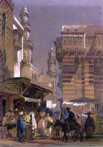  Count Amadeo Preziosi Market Day on the Mu'izz id-Din li-Lah, Old Cairo - Art Print