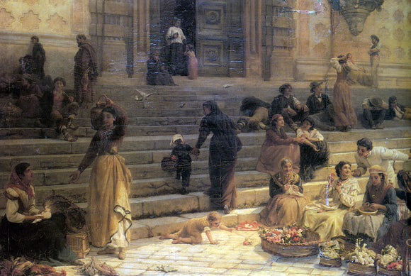  Frank Warwick Topham Market Day Perugia - Art Print