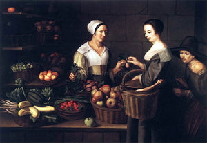  Louise Moillon Market Scene with a Pick-pocket - Art Print