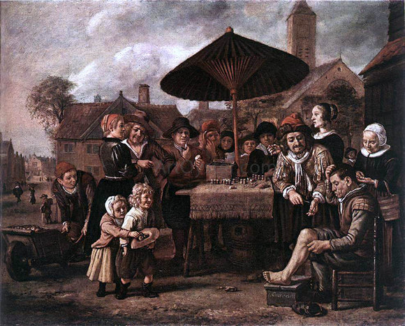  Jan Victors Market Scene with a Quack at his Stall - Art Print