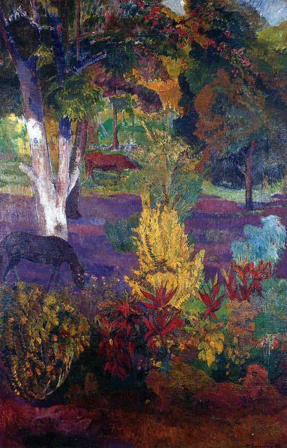  Paul Gauguin Marquesan Landscape with a Horse - Art Print