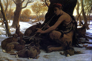  Elihu Vedder Marsyas Enchanting the Hares - Art Print