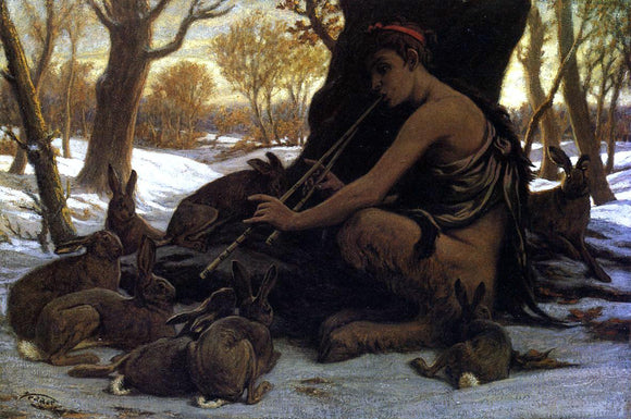  Elihu Vedder Marsyas Enchanting the Hares - Art Print