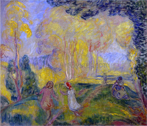  Henri Lebasque Marthe and Infant in Pierrefond Forest - Art Print