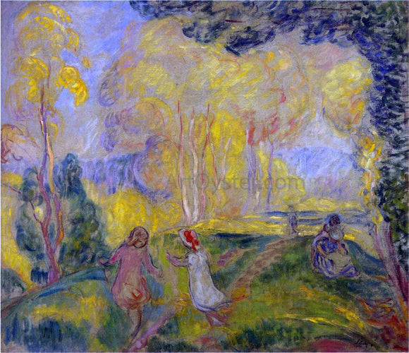  Henri Lebasque Marthe and Infant in Pierrefond Forest - Art Print