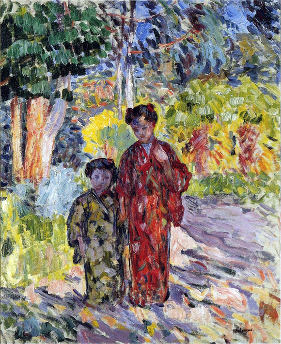  Henri Lebasque Marthe and Nono in Japanese Robes - Art Print