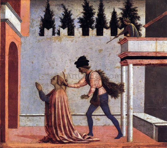  Domenico Veneziano Martyrdom of St Lucy (predella 5) - Art Print