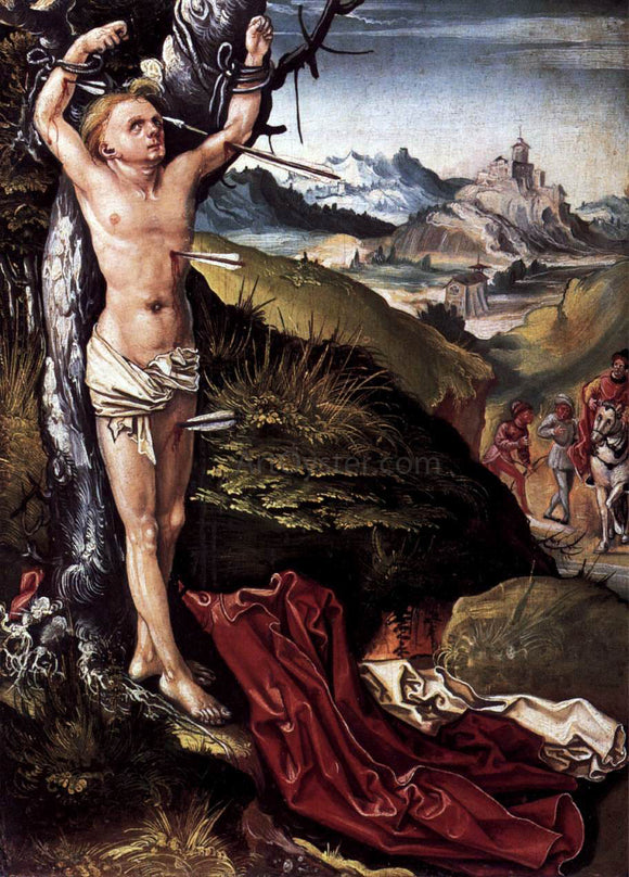  Unknown (2) Masters Martyrdom of St Sebastian (left panel) - Art Print