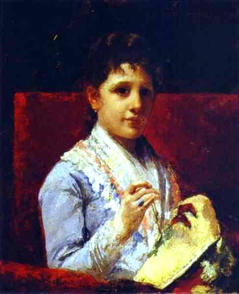  Mary Cassatt Mary Ellison Embroidering - Art Print