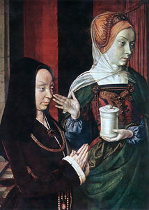  Master of Moulins Mary Magdalen and a Donator - Art Print