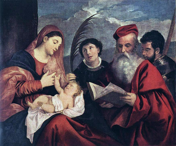  Titian Mary with the Child and Saints - Art Print